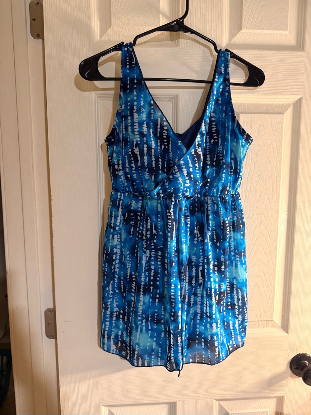 Denim & Co One Piece Bathing Suit Blue Tie-Dye Print Women’s Swim Cover-Up 10